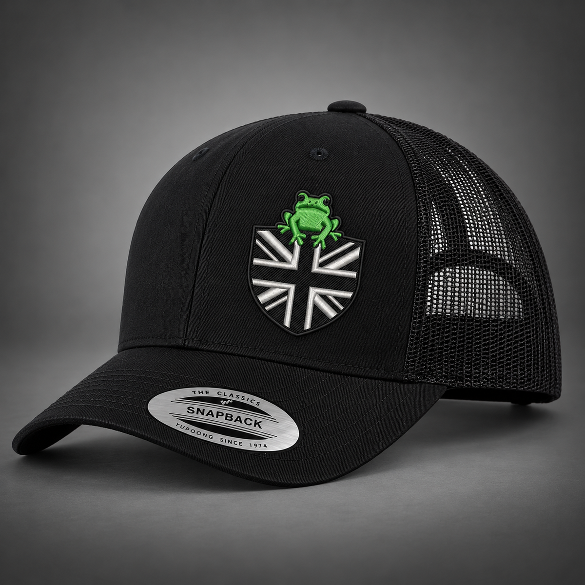 Black Frog Commando Trucker Cap with signature logo